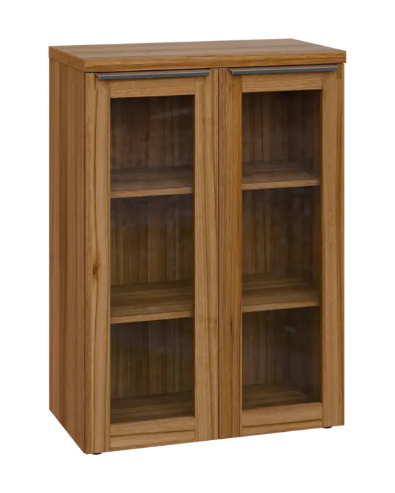 SIN 3 - 8S kancelářská skříň, 2-dveřová/prosklená, 1120x800x400, ořech světlý