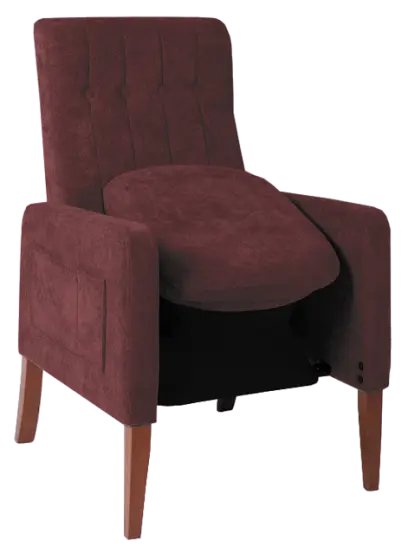 LIFT SENIOR 95, křeslo se zvedacím mechanismem sedáku, vínová látka