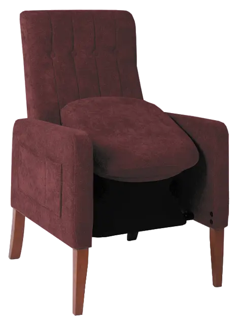 LIFT SENIOR 95, křeslo se zvedacím mechanismem sedáku, vínová látka