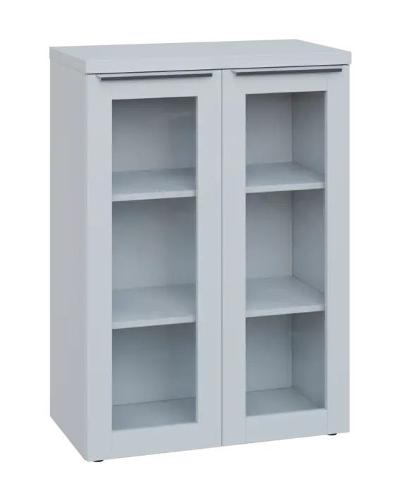 SIN 3 - 8S kancelářská skříň, 2-dveřová/prosklená, 1120x800x400, bílá