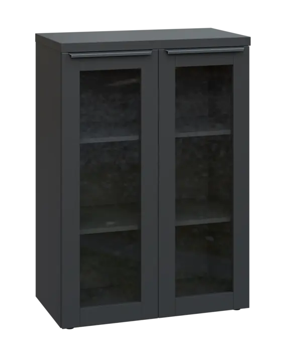 SIN 3 - 8S kancelářská skříň, 2-dveřová/prosklená, 1120x800x400, antracit