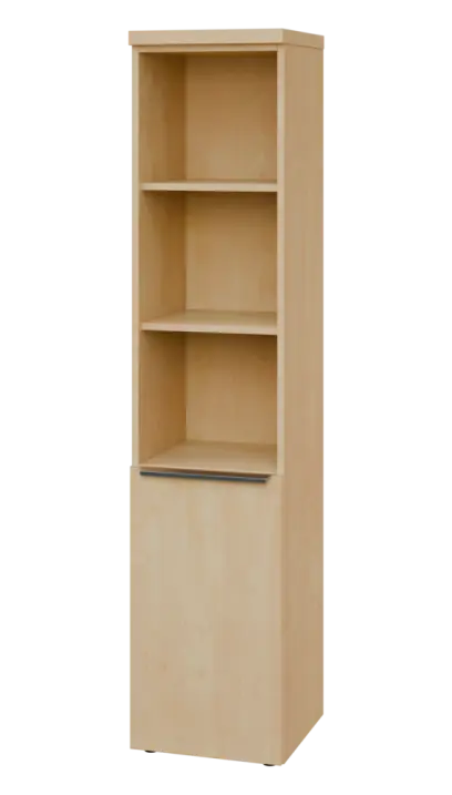 SIN 5 - 4DN3 kancelářská skříň, 1-dveřová/nika, levá, 1820x400x400, bříza světlá