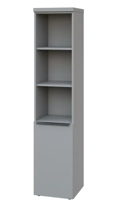 SIN 5 - 4DN3 kancelářská skříň, 1-dveřová/nika, levá, 1820x400x400, šedá