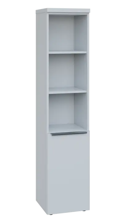 SIN 5 - 4DN3 kancelářská skříň, 1-dveřová/nika, pravá, 1820x400x400, bílá