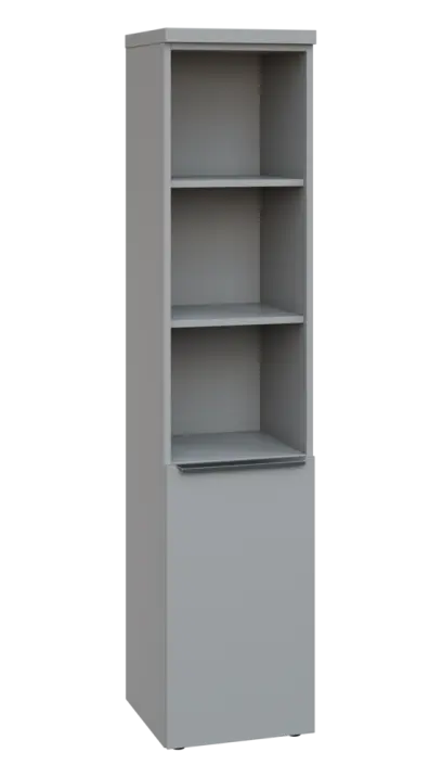 SIN 5 - 4DN3 kancelářská skříň, 1-dveřová/nika, pravá, 1820x400x400, šedá