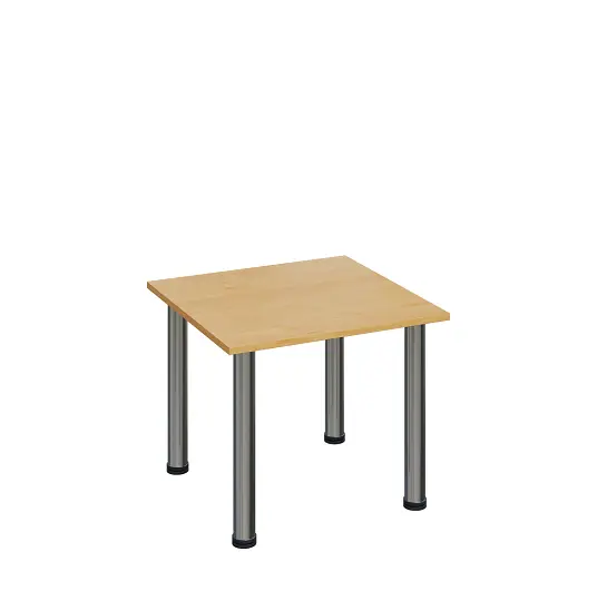 G-43 Konferenční stolek 600 x 600 mm, deska 18 mm, javor horský / nohy chrom