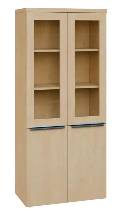 SIN 5 - 8DS kancelářská skříň, 4-dveřová/prosklená, 1820x800x400, bříza světlá