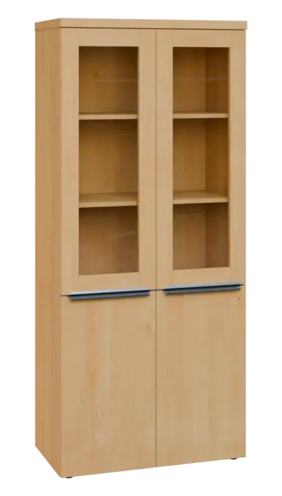 SIN 5 - 8DS kancelářská skříň, 4-dveřová/prosklená, 1820x800x400, javor horský