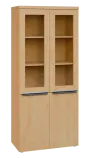SIN 5 - 8DS kancelářská skříň, 4-dveřová/prosklená, 1820x800x400, javor horský