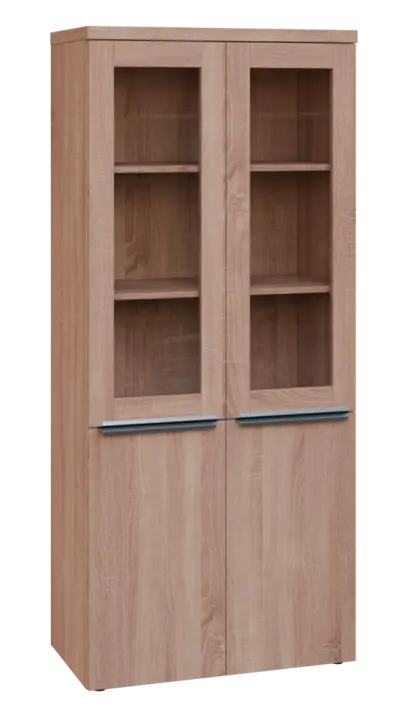 SIN 5 - 8DS kancelářská skříň, 4-dveřová/prosklená, 1820x800x400, dub bardolino