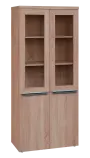SIN 5 - 8DS kancelářská skříň, 4-dveřová/prosklená, 1820x800x400, dub bardolino