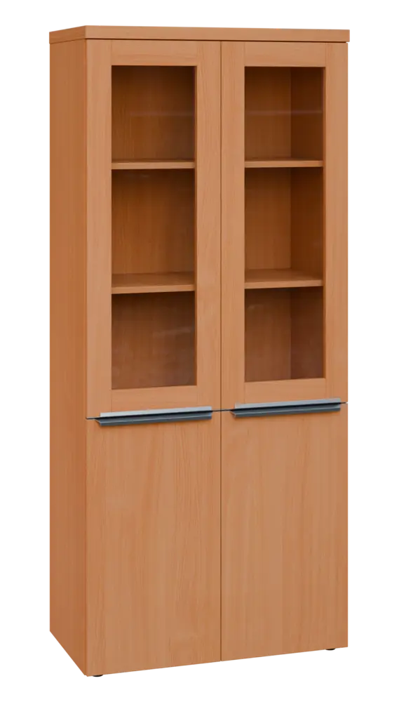 SIN 5 - 8DS kancelářská skříň, 4-dveřová/prosklená, 1820x800x400, buk royal