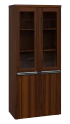 SIN 5 - 8DS kancelářská skříň, 4-dveřová/prosklená, 1820x800x400, ořech královský
