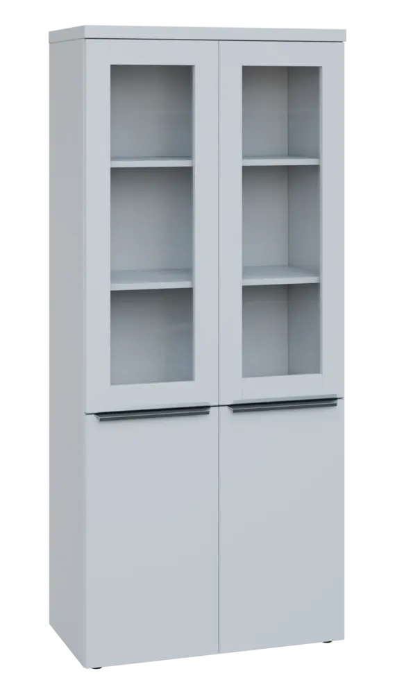 SIN 5 - 8DS kancelářská skříň, 4-dveřová/prosklená, 1820x800x400, bílá