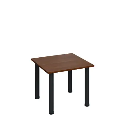 G-43 Konferenční stolek 600 x 600 mm, deska 18 mm, ořech královský / nohy černé RAL9005