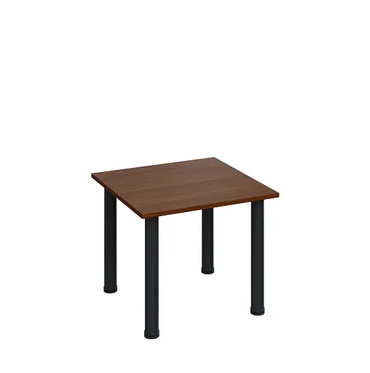 G-43 Konferenční stolek 600 x 600 mm, deska 18 mm, ořech královský / nohy černé RAL9005