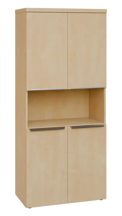 SIN 5 - 84DN kancelářská skříň, 4-dveřová/nika, 1820x800x400, bříza světlá