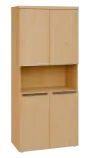 SIN 5 - 84DN kancelářská skříň, 4-dveřová/nika, 1820x800x400, javor horský
