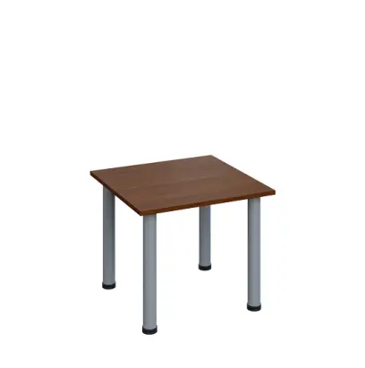 G-43 Konferenční stolek 600 x 600 mm, deska 18 mm, ořech královský / nohy stříbrné RAL9006