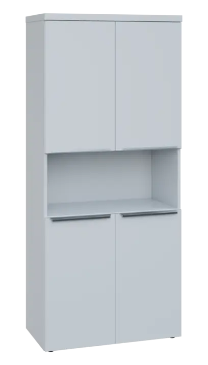 SIN 5 - 84DN kancelářská skříň, 4-dveřová/nika, 1820x800x400, bílá