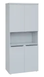 SIN 5 - 84DN kancelářská skříň, 4-dveřová/nika, 1820x800x400, bílá