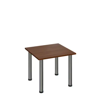 G-43 Konferenční stolek 600 x 600 mm, deska 18 mm, ořech královský / nohy chrom