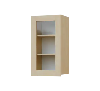 SIH - 4S horní skříňka, 1-dveřová, prosklená, levá, 750x400x300, bříza světlá