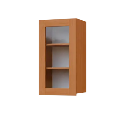 SIH - 4S horní skříňka, 1-dveřová, prosklená, levá, 750x400x300, buk royal