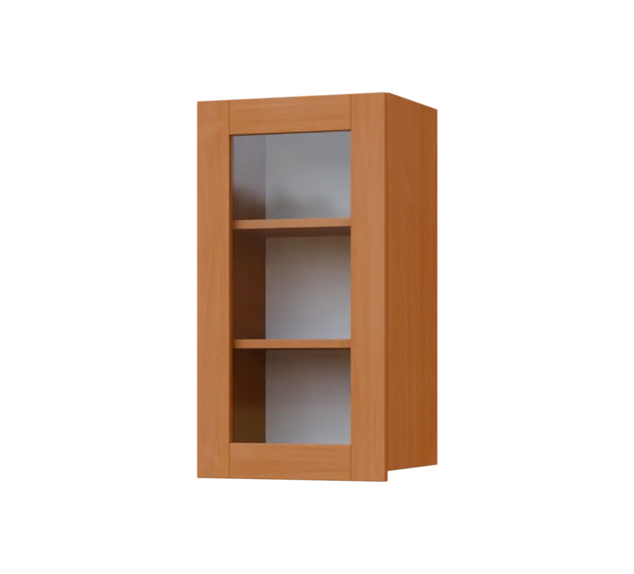 SIH - 4S horní skříňka, 1-dveřová, prosklená, levá, 750x400x300, buk royal