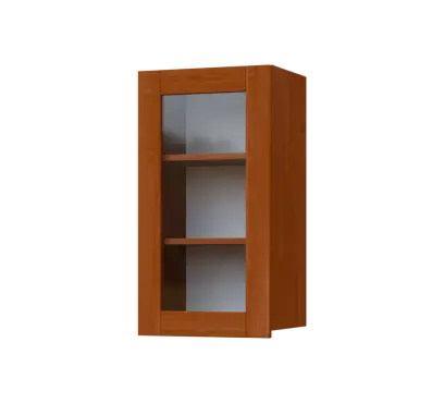 SIH - 4S horní skříňka, 1-dveřová, prosklená, levá, 750x400x300, olše jantar