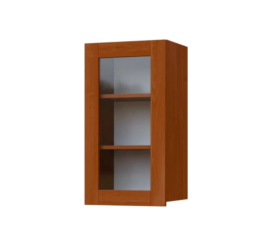 SIH - 4S horní skříňka, 1-dveřová, prosklená, levá, 750x400x300, olše jantar