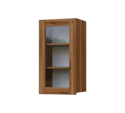 SIH - 4S horní skříňka, 1-dveřová, prosklená, levá, 750x400x300, ořech světlý