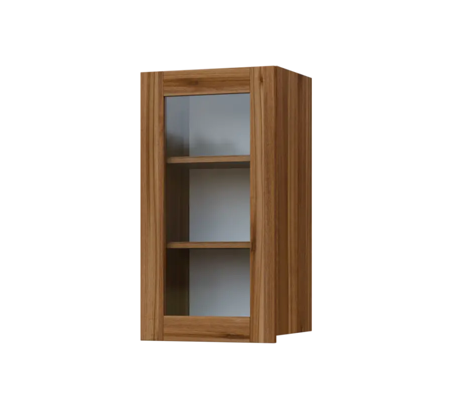 SIH - 4S horní skříňka, 1-dveřová, prosklená, levá, 750x400x300, ořech světlý