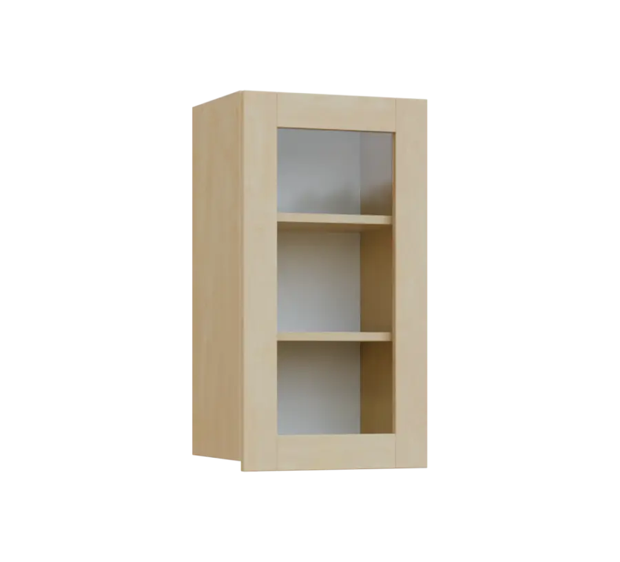 SIH - 4S horní skříňka, 1-dveřová, prosklená, pravá, 750x400x300, bříza světlá