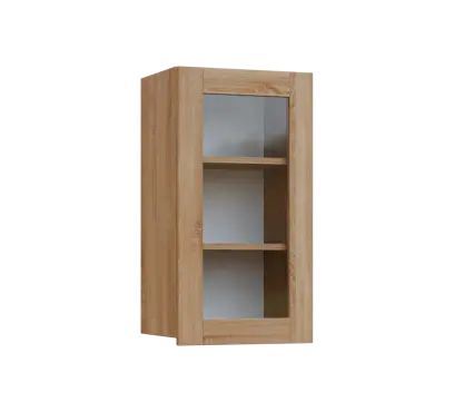 SIH - 4S horní skříňka, 1-dveřová, prosklená, pravá, 750x400x300, dub bardolino
