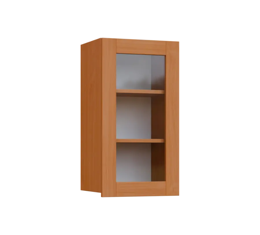 SIH - 4S horní skříňka, 1-dveřová, prosklená, pravá, 750x400x300, buk royal