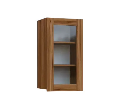 SIH - 4S horní skříňka, 1-dveřová, prosklená, pravá, 750x400x300, ořech světlý