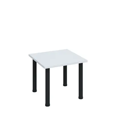 G-43 Konferenční stolek 600 x 600 mm, deska 25 mm, bílá / nohy černé RAL9005