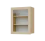 SIH - 6S horní skříňka, 1-dveřová, prosklená, levá, 750x600x300, bříza světlá
