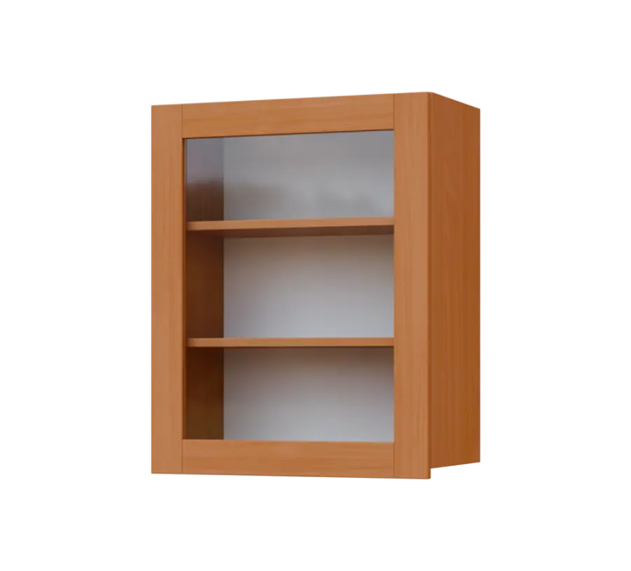 SIH - 6S horní skříňka, 1-dveřová, prosklená, levá, 750x600x300, buk royal