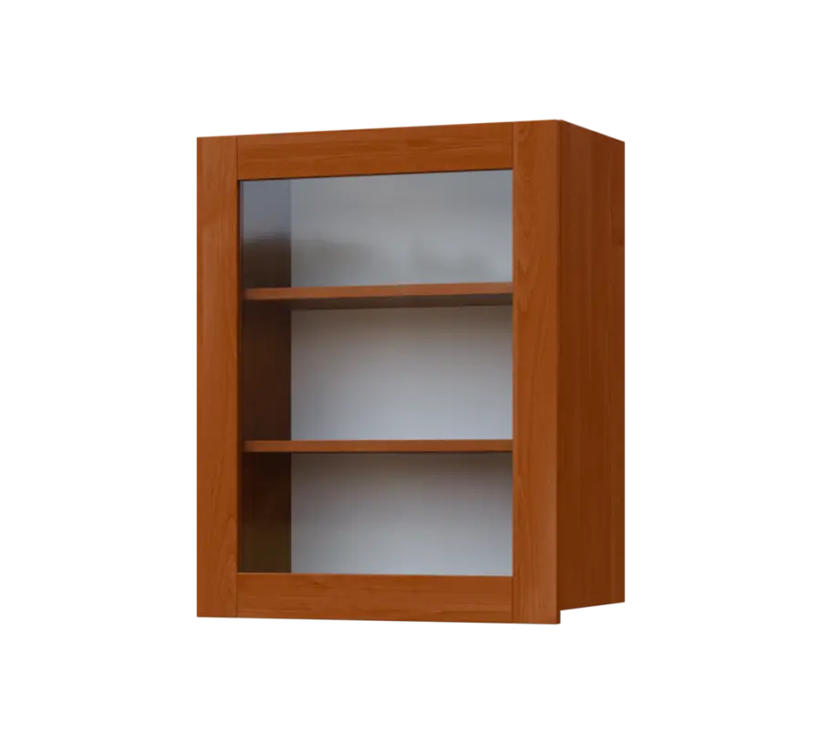 SIH - 6S horní skříňka, 1-dveřová, prosklená, levá, 750x600x300, olše jantar