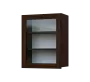 SIH - 6S horní skříňka, 1-dveřová, prosklená, levá, 750x600x300, ořech královský