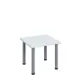 G-43 Konferenční stolek 600 x 600 mm, deska 25 mm, bílá / nohy stříbrné RAL9006