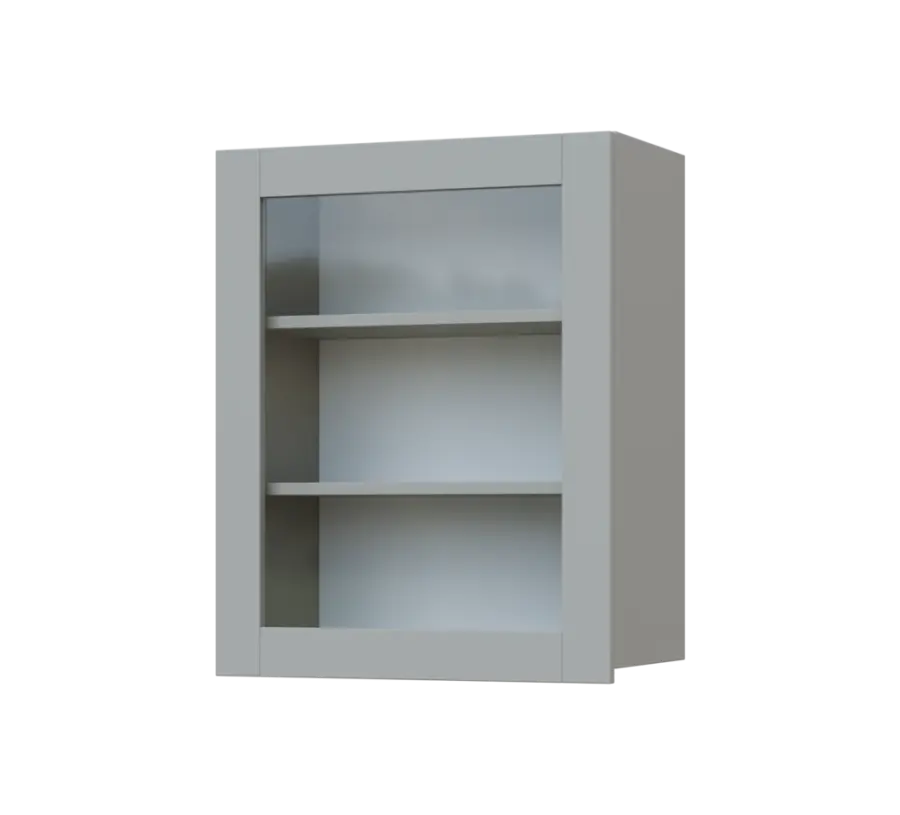 SIH - 6S horní skříňka, 1-dveřová, prosklená, levá, 750x600x300, šedá