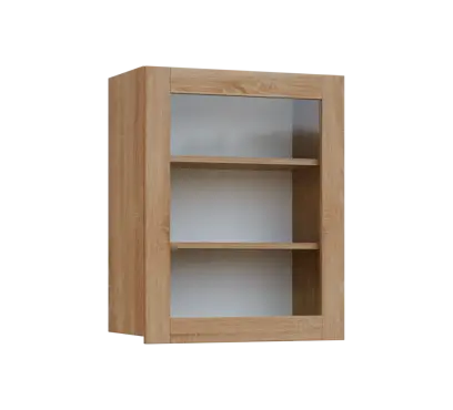 SIH - 6S horní skříňka, 1-dveřová, prosklená, pravá, 750x600x300, dub bardolino