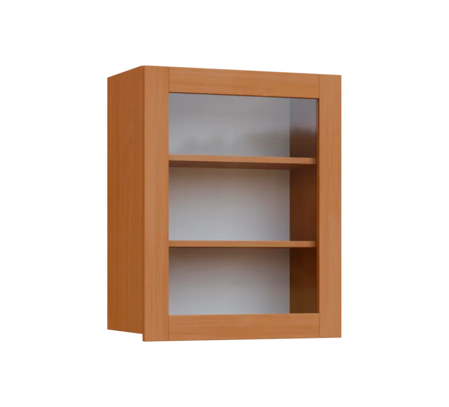 SIH - 6S horní skříňka, 1-dveřová, prosklená, pravá, 750x600x300, buk royal