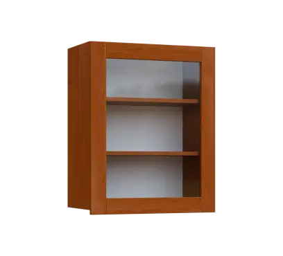 SIH - 6S horní skříňka, 1-dveřová, prosklená, pravá, 750x600x300, olše jantar