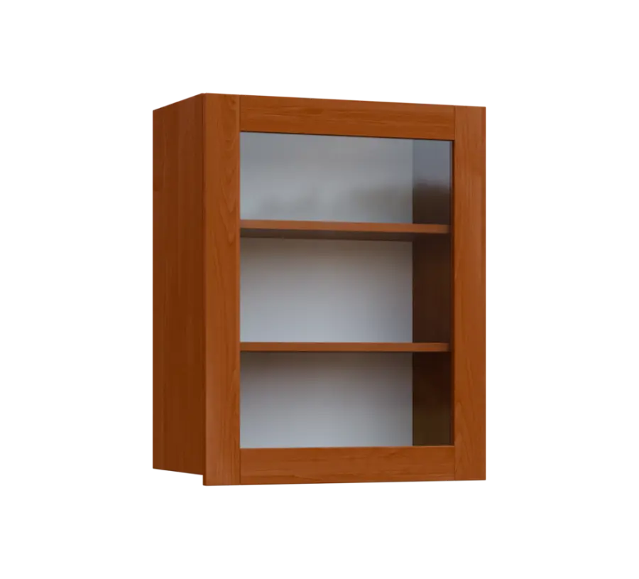 SIH - 6S horní skříňka, 1-dveřová, prosklená, pravá, 750x600x300, olše jantar