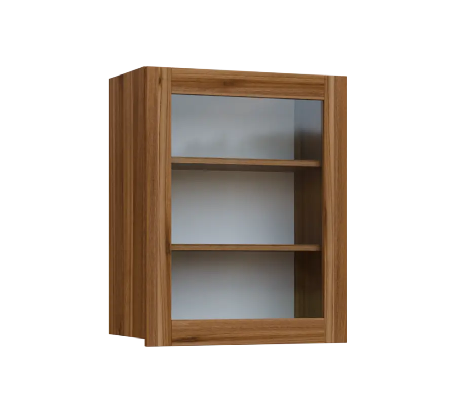 SIH - 6S horní skříňka, 1-dveřová, prosklená, pravá, 750x600x300, ořech světlý