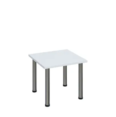 G-43 Konferenční stolek 600 x 600 mm, deska 25 mm, bílá / nohy chrom